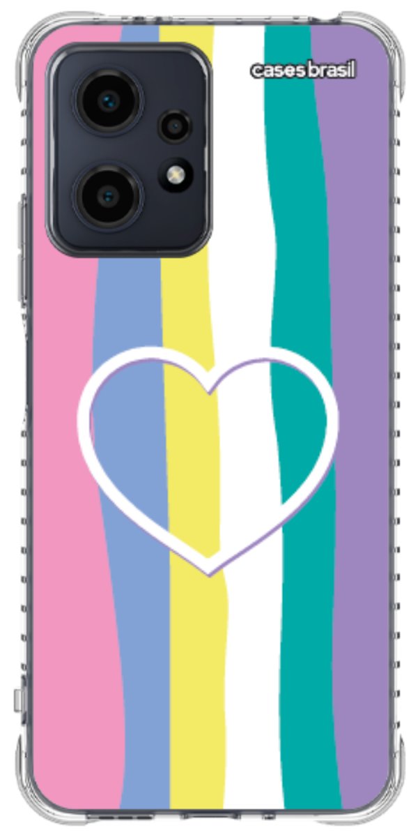 Capinha para Celular Arco-íris com Coração