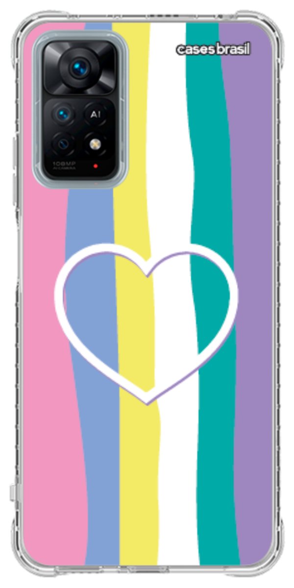 Capinha para Celular Arco-íris com Coração