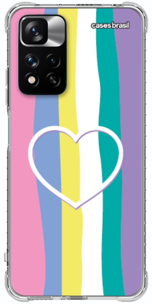 Capinha para Celular Arco-íris com Coração