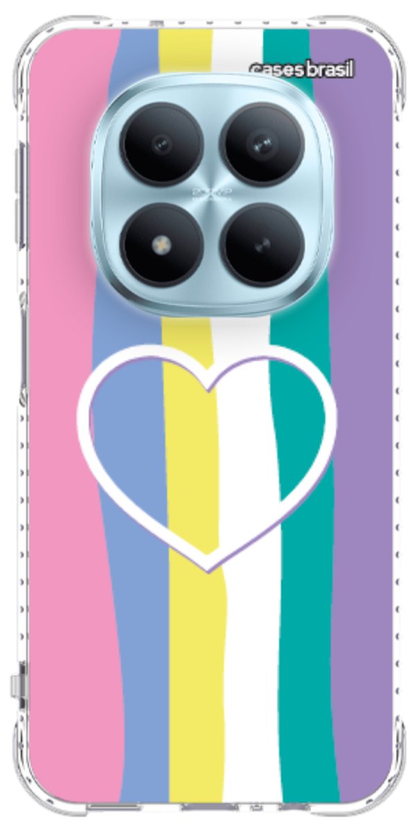 Capinha para Celular Arco-íris com Coração