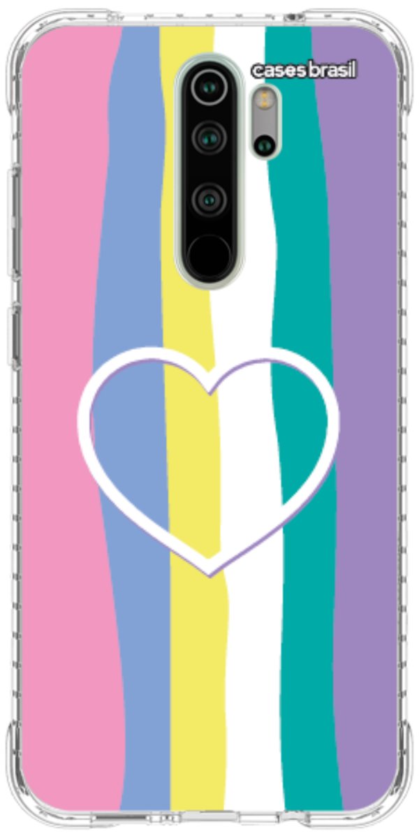 Capinha para Celular Arco-íris com Coração