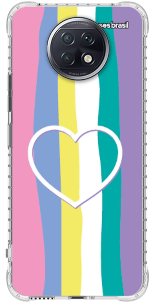 Capinha para Celular Arco-íris com Coração