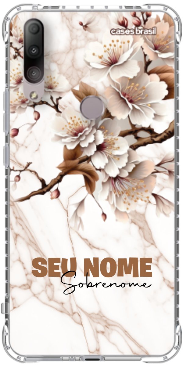 Capinha para Celular Mármore Sépia Floral