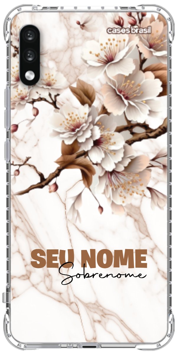 Capinha para Celular Mármore Sépia Floral