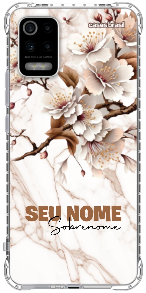Capinha para Celular Mármore Sépia Floral