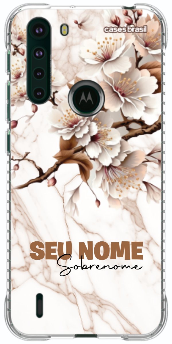Capinha para Celular Mármore Sépia Floral