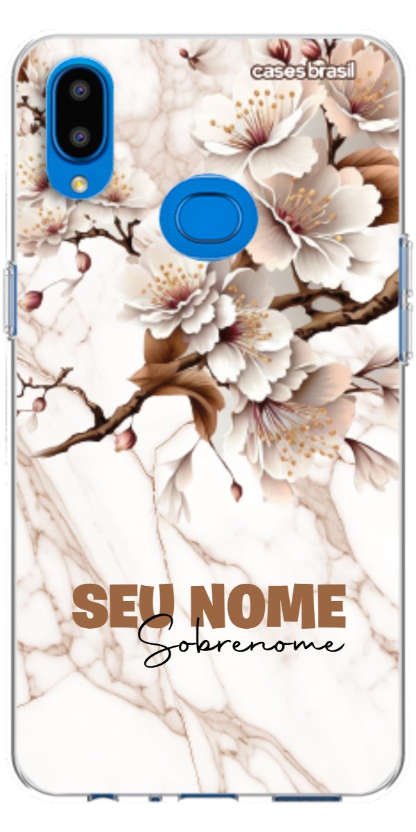 Capinha para Celular Mármore Sépia Floral