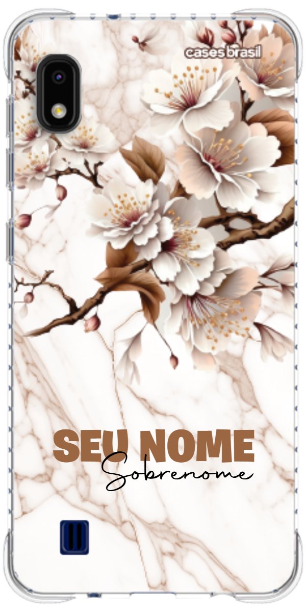 Capinha para Celular Mármore Sépia Floral