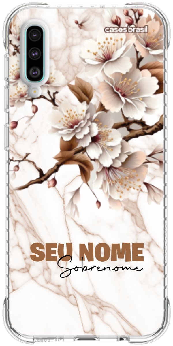 Capinha para Celular Mármore Sépia Floral