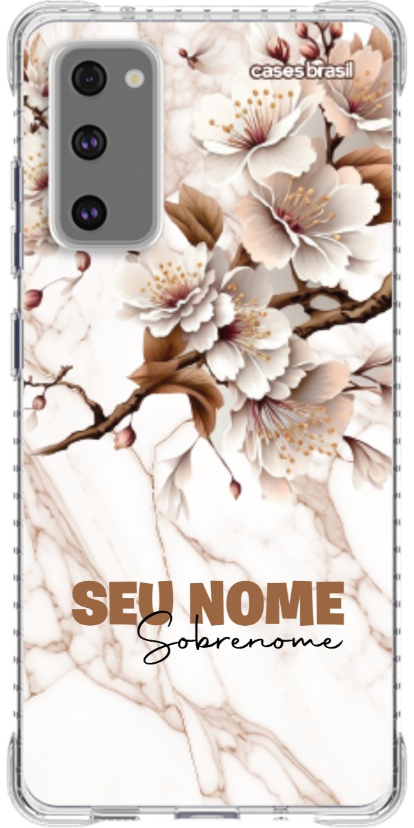 Capinha para Celular Mármore Sépia Floral