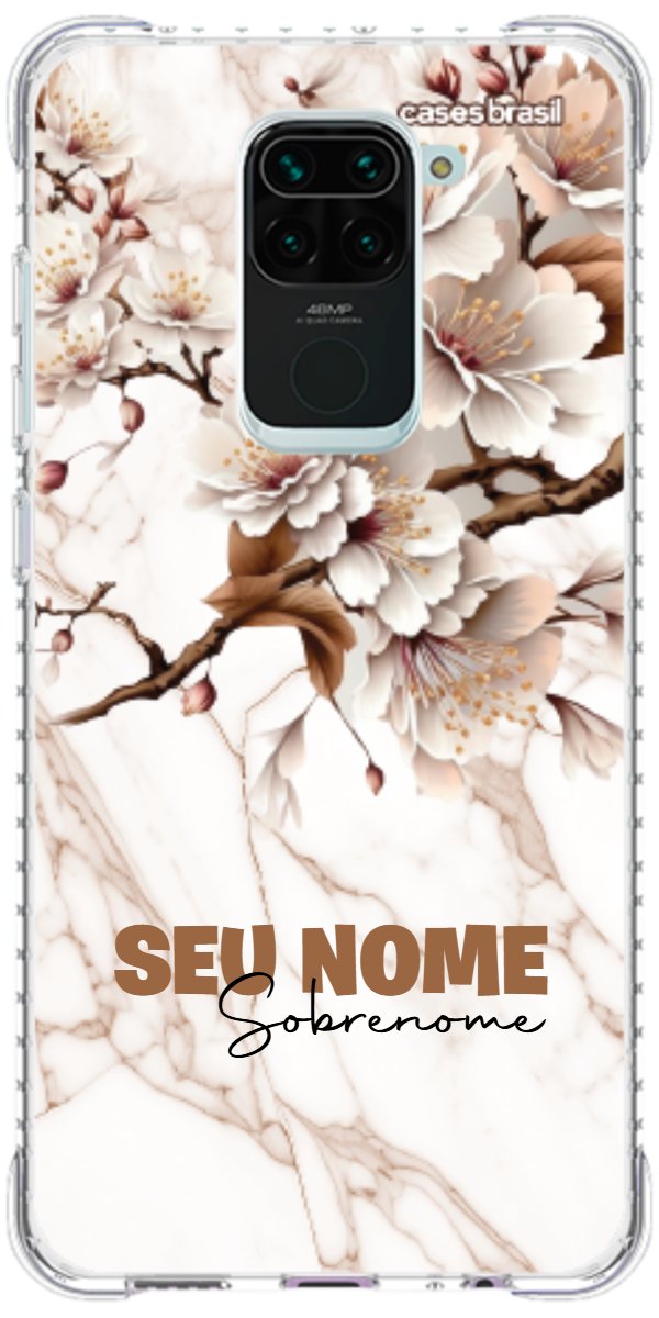 Capinha para Celular Mármore Sépia Floral