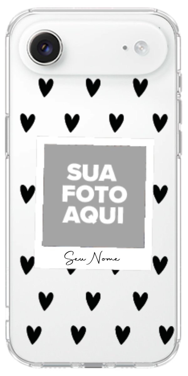 Capinha para Celular Polaroid Corações Black