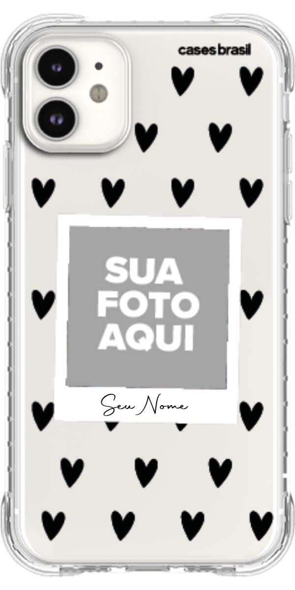 Capinha para Celular Polaroid Corações Black