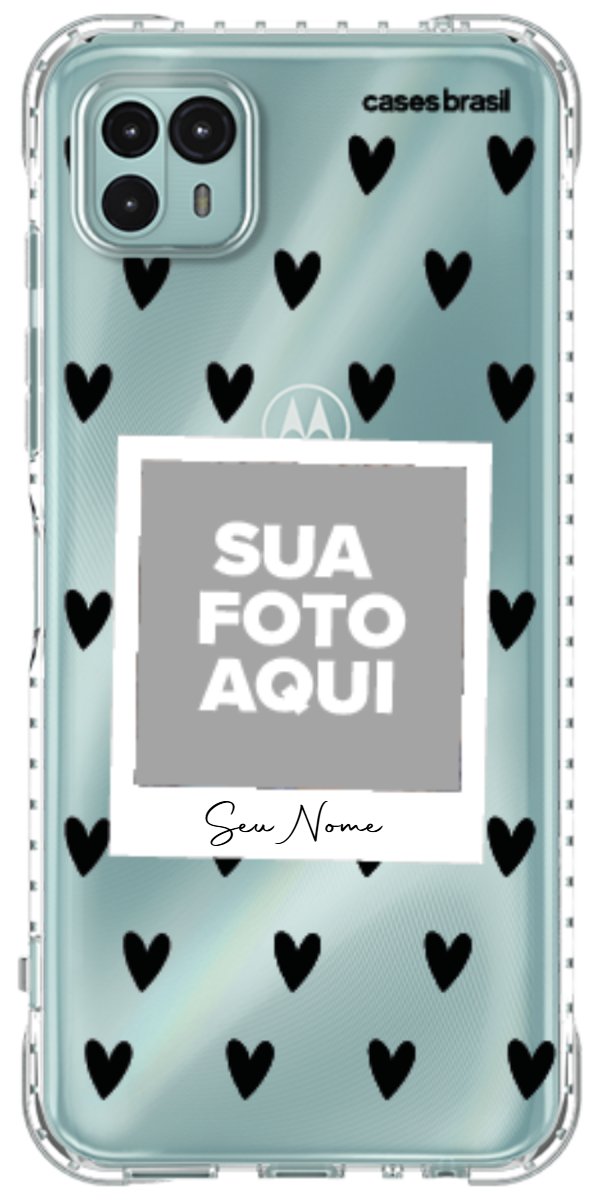 Capinha para Celular Polaroid Corações Black