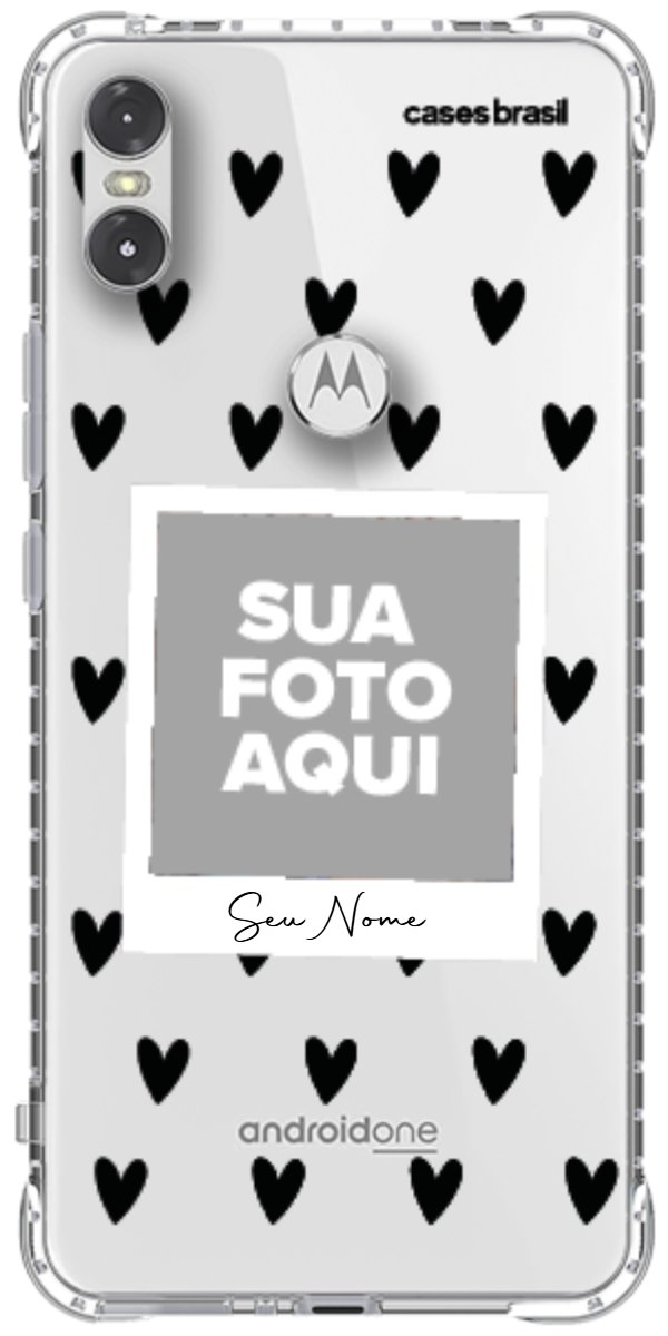Capinha para Celular Polaroid Corações Black
