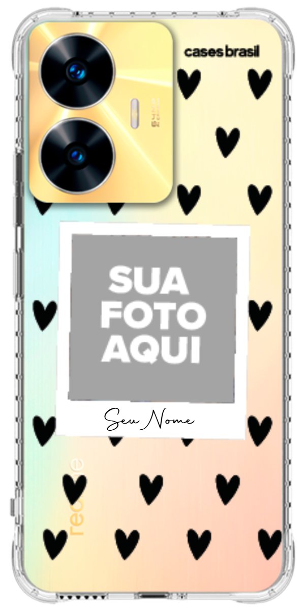 Capinha para Celular Polaroid Corações Black