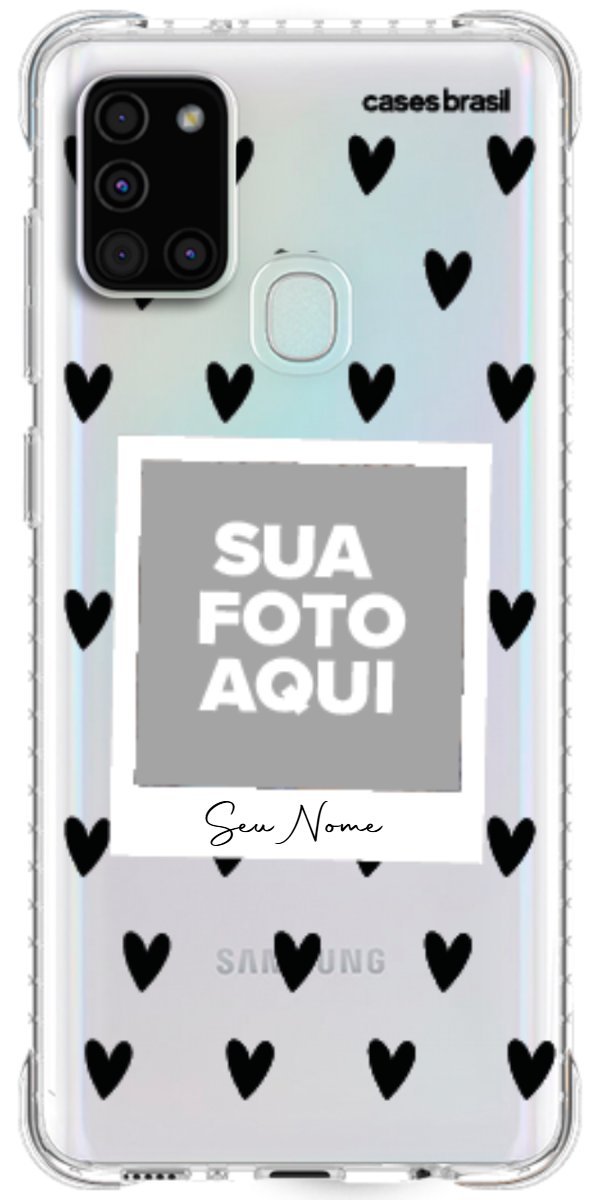 Capinha para Celular Polaroid Corações Black