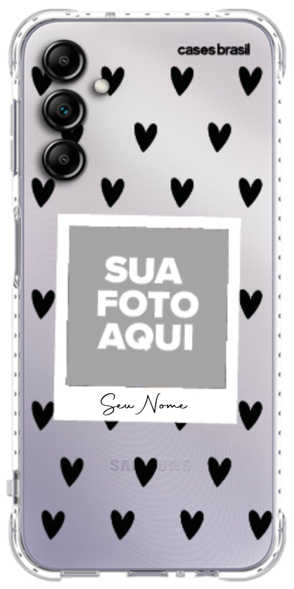 Capinha para Celular Polaroid Corações Black