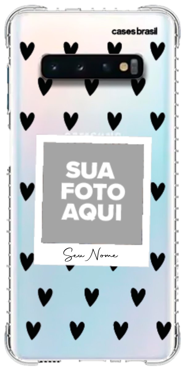 Capinha para Celular Polaroid Corações Black