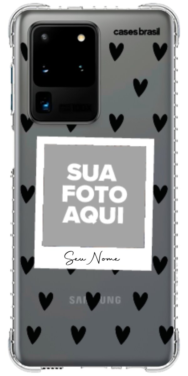 Capinha para Celular Polaroid Corações Black