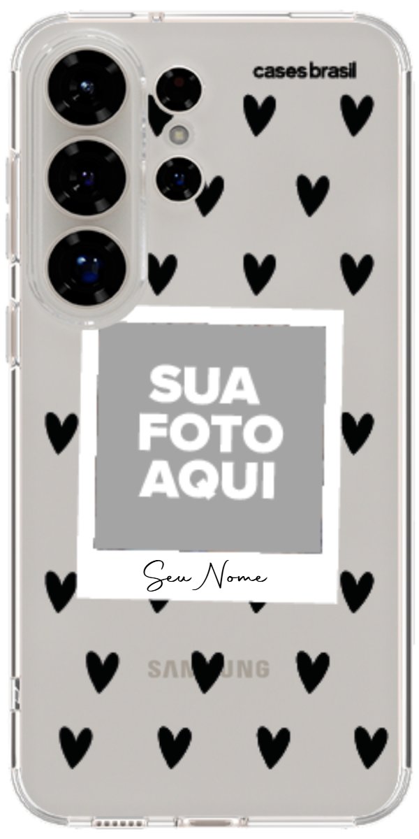 Capinha para Celular Polaroid Corações Black