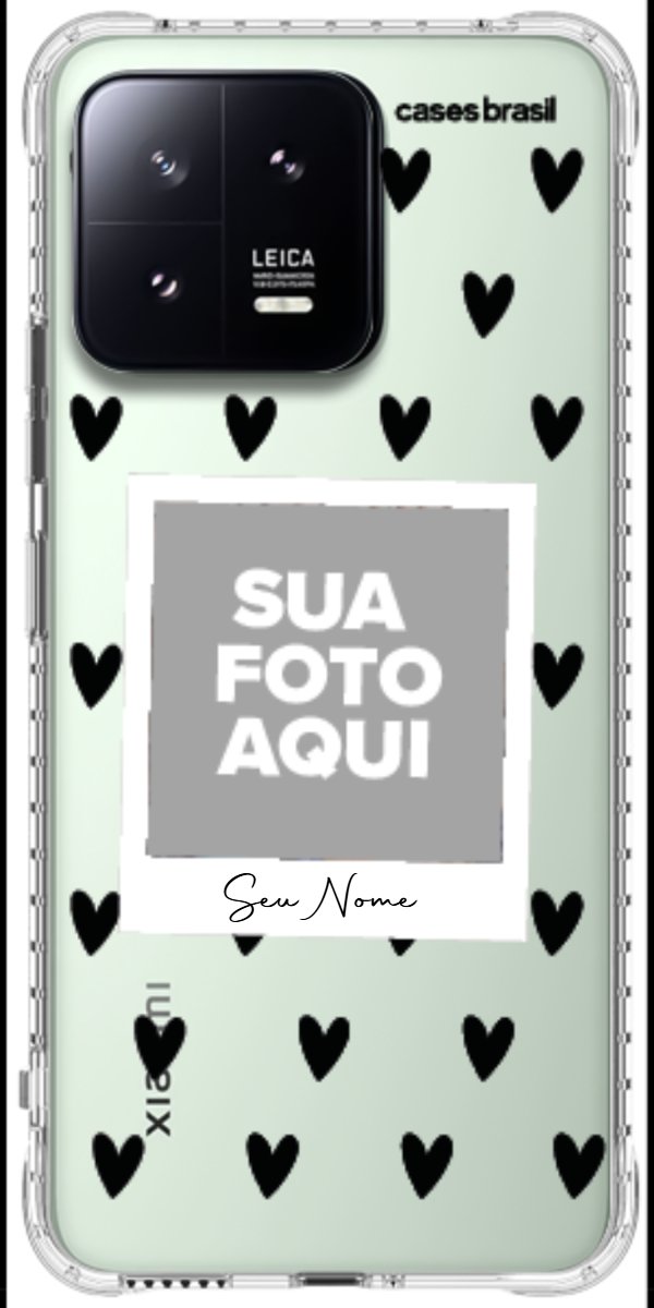 Capinha para Celular Polaroid Corações Black