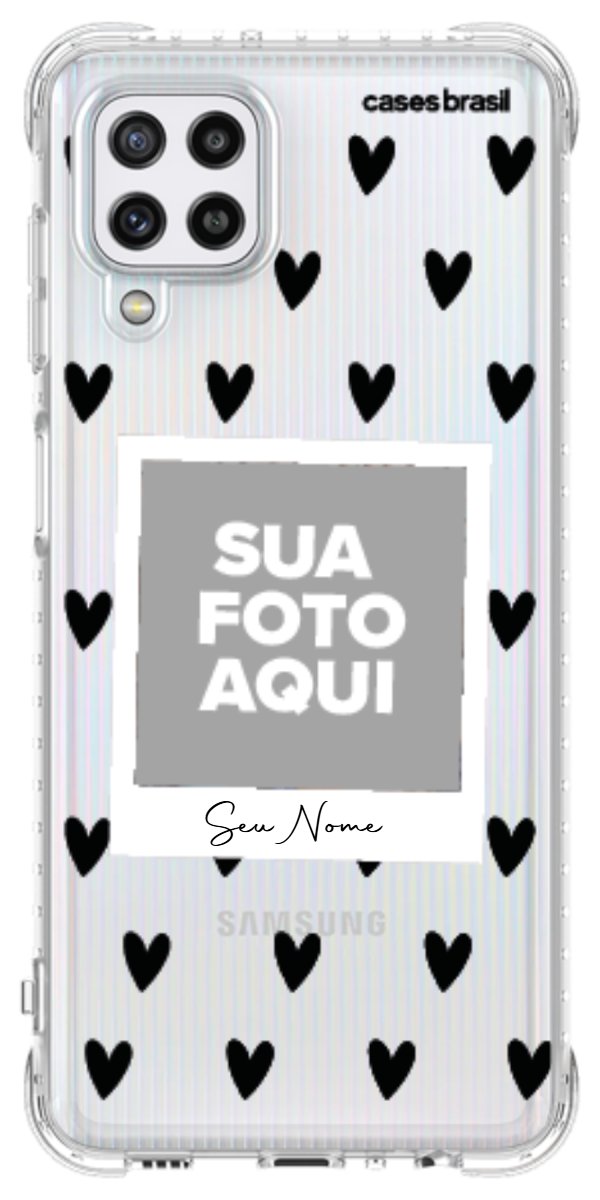 Capinha para Celular Polaroid Corações Black
