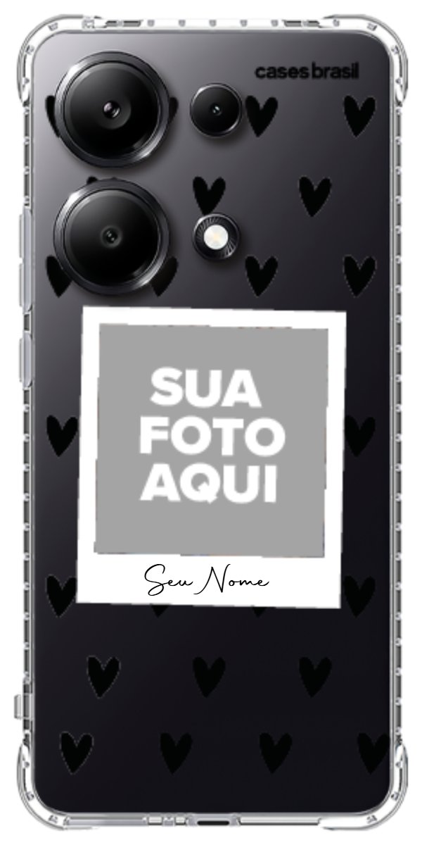Capinha para Celular Polaroid Corações Black