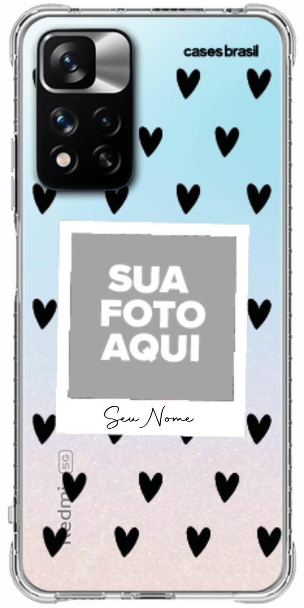 Capinha para Celular Polaroid Corações Black