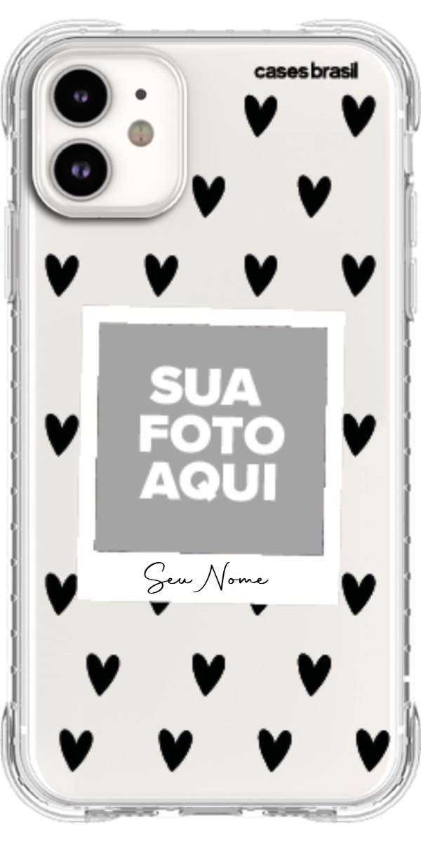 Capinha para Celular Polaroid Corações Black