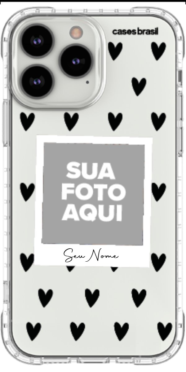Capinha para Celular Polaroid Corações Black