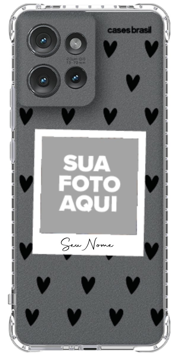 Capinha para Celular Polaroid Corações Black