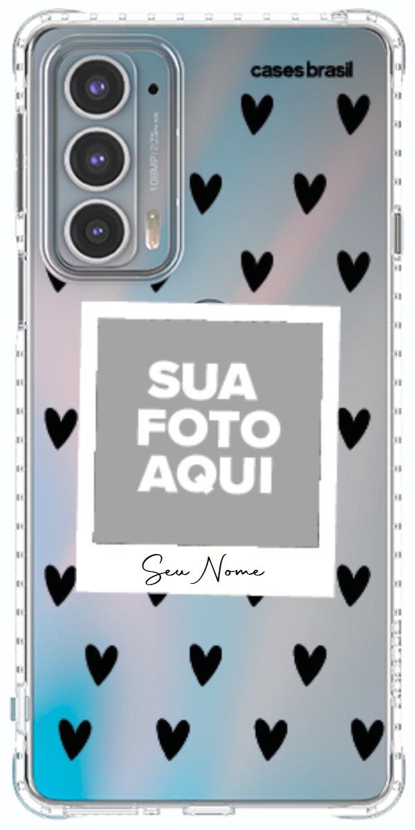 Capinha para Celular Polaroid Corações Black