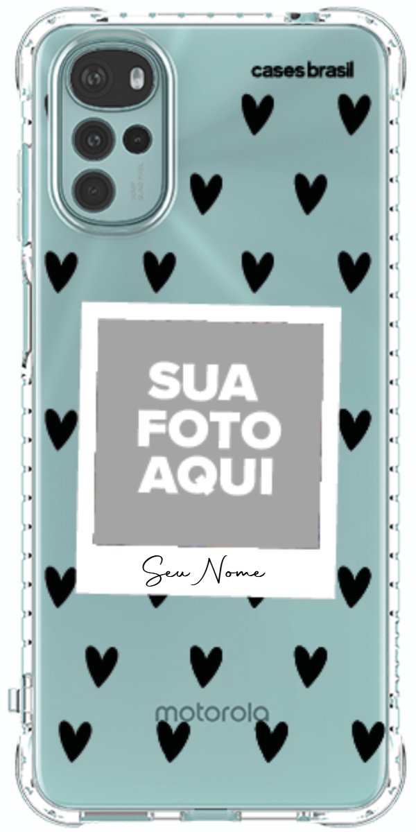 Capinha para Celular Polaroid Corações Black