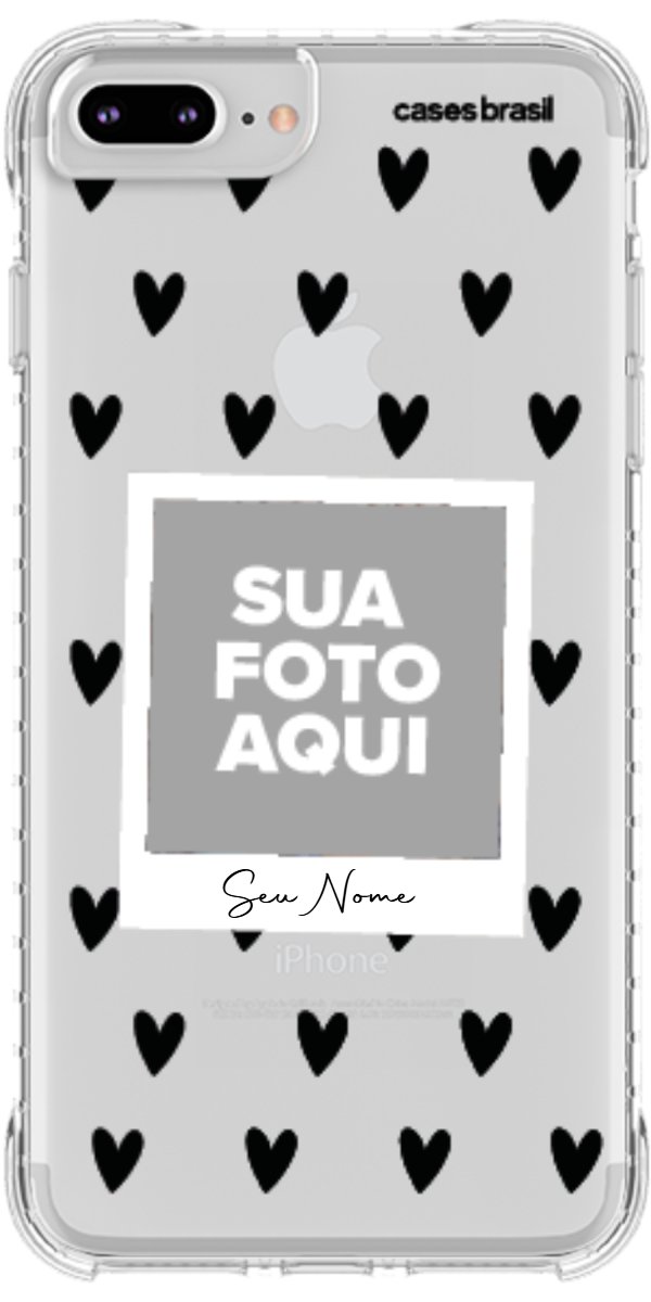 Capinha para Celular Polaroid Corações Black