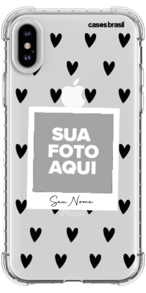 Capinha para Celular Polaroid Corações Black