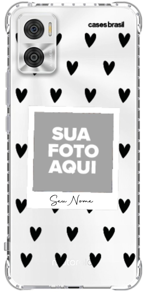 Capinha para Celular Polaroid Corações Black