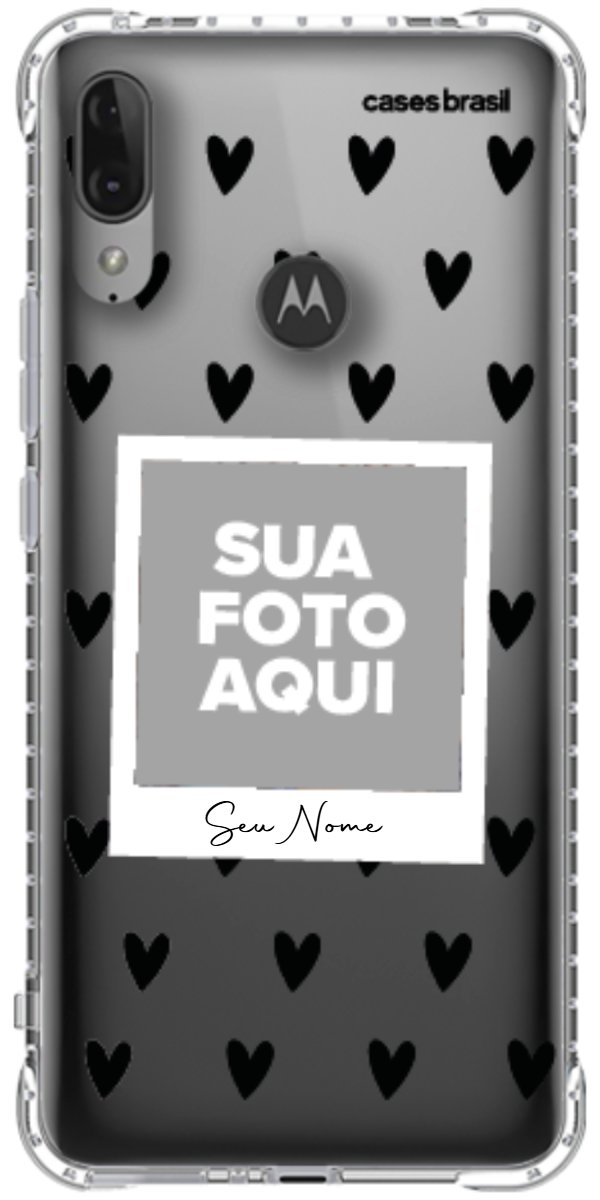 Capinha para Celular Polaroid Corações Black