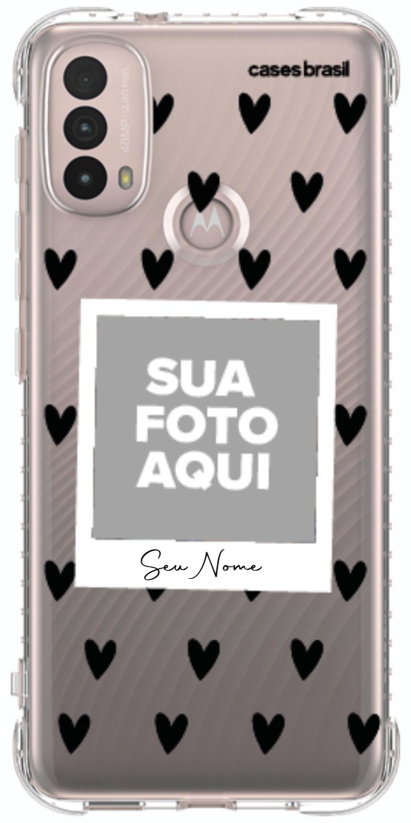 Capinha para Celular Polaroid Corações Black