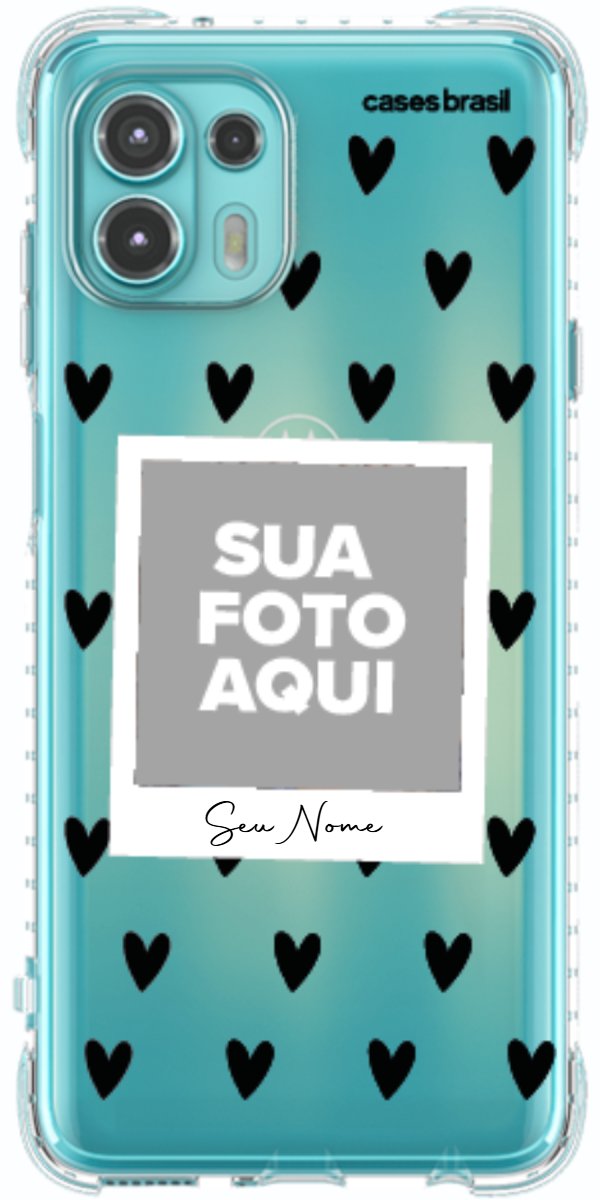 Capinha para Celular Polaroid Corações Black