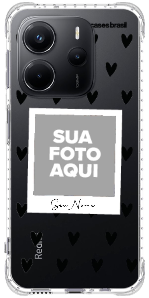 Capinha para Celular Polaroid Corações Black