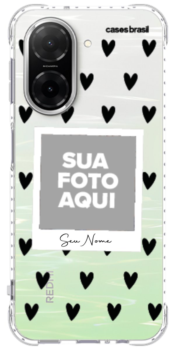 Capinha para Celular Polaroid Corações Black