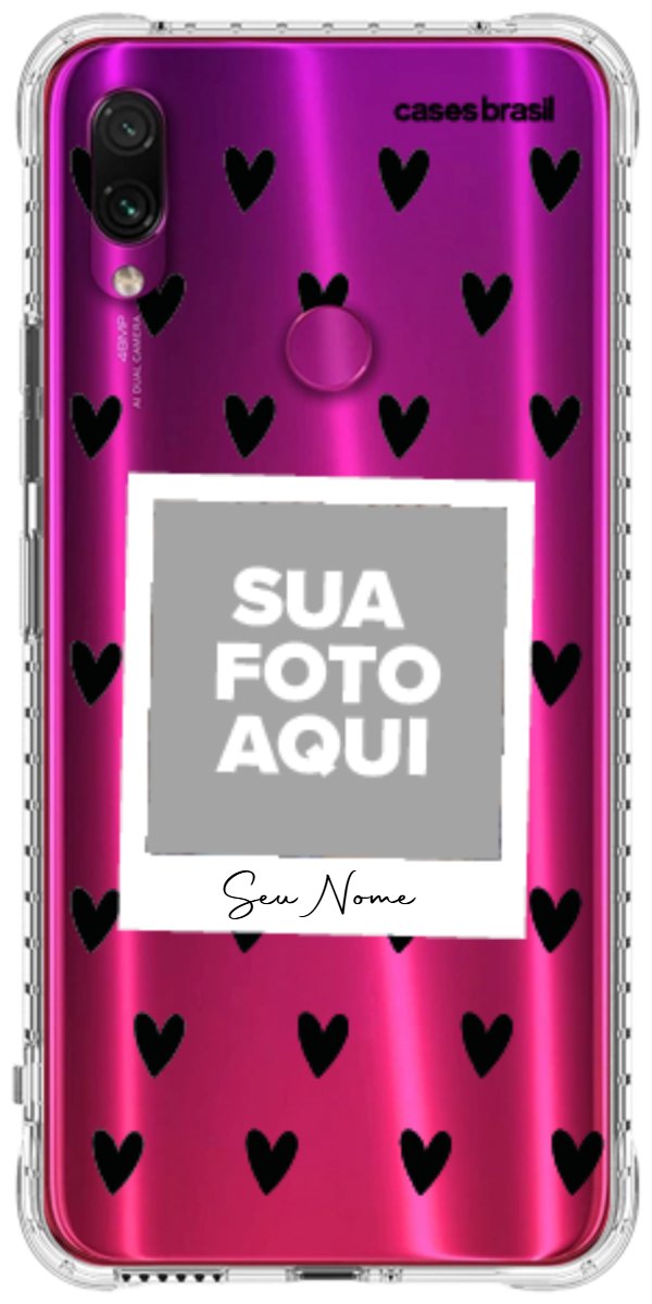 Capinha para Celular Polaroid Corações Black