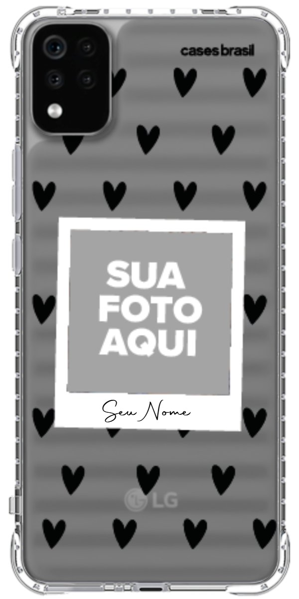 Capinha para Celular Polaroid Corações Black