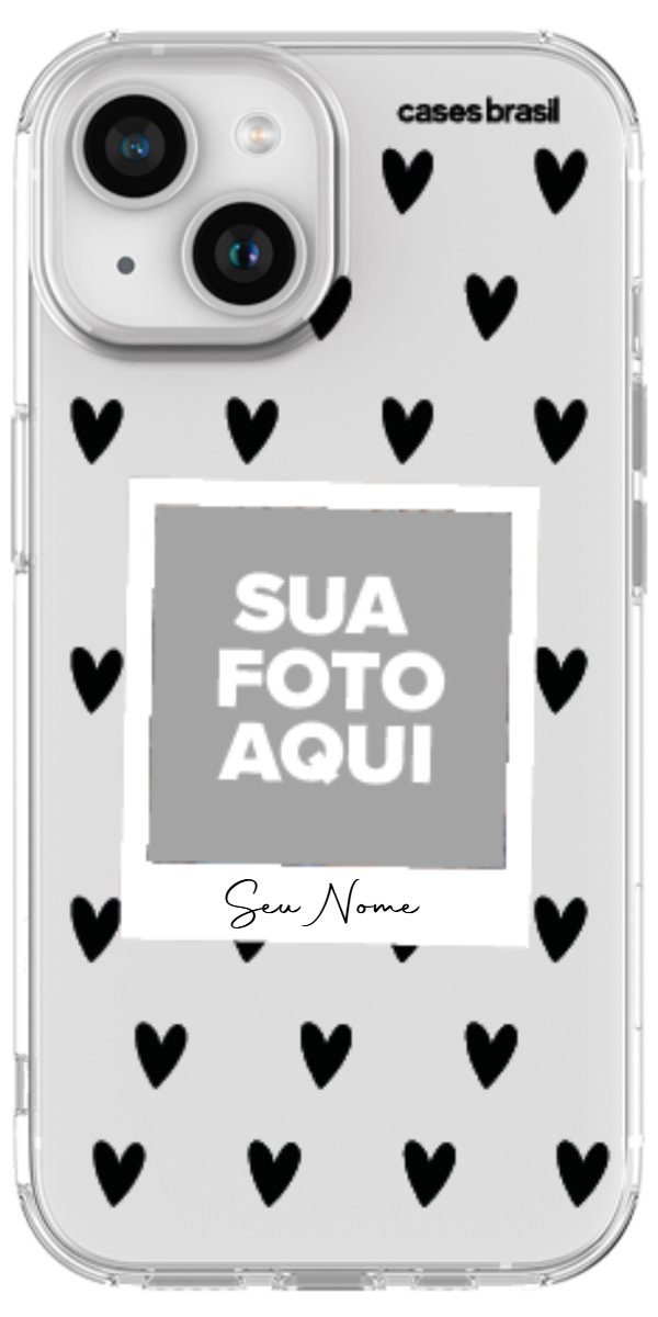 Capinha para Celular Polaroid Corações Black