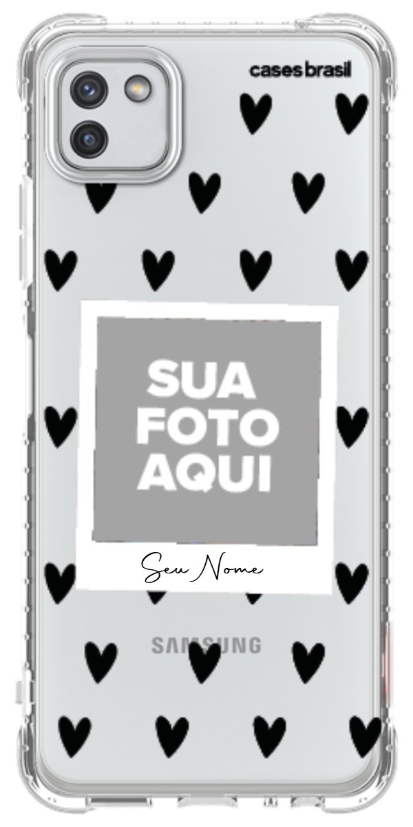 Capinha para Celular Polaroid Corações Black