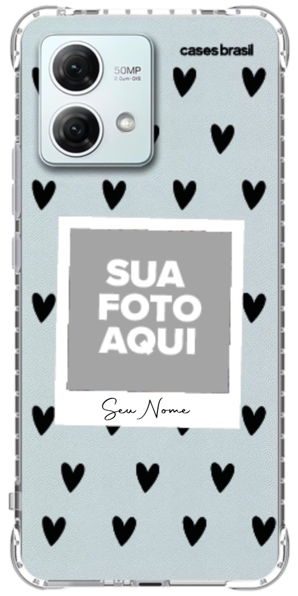 Capinha para Celular Polaroid Corações Black