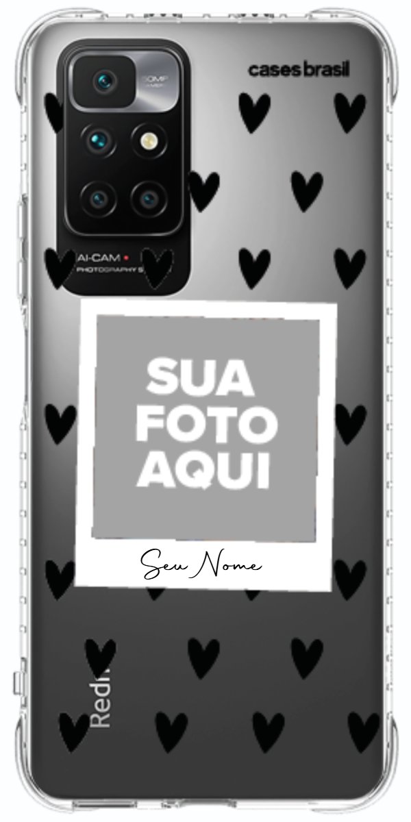 Capinha para Celular Polaroid Corações Black