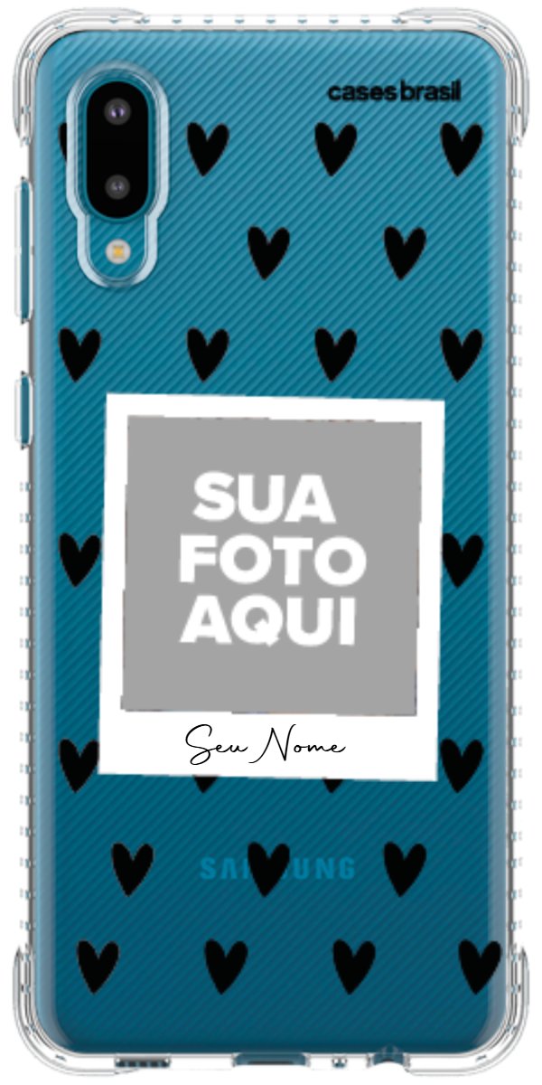 Capinha para Celular Polaroid Corações Black