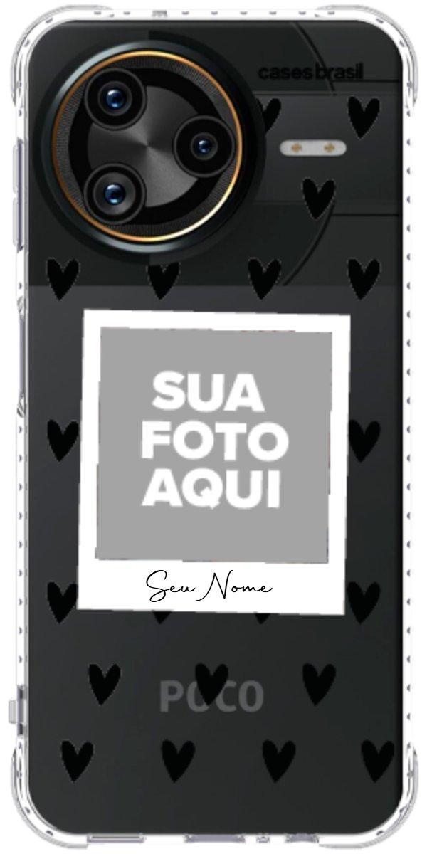 Capinha para Celular Polaroid Corações Black